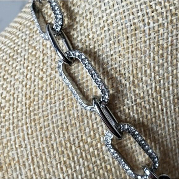 EXPRESS Mixed Metals Gunmetal & Rhinestone Necklace - Picture 2 of 8